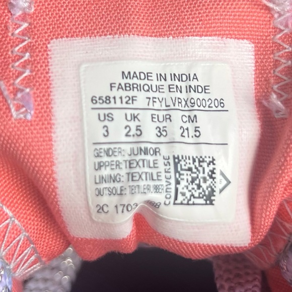 CONVERSE METALLIC BLUE SNEAKERS GIRLS SIZE 3 - Picture 10 of 11